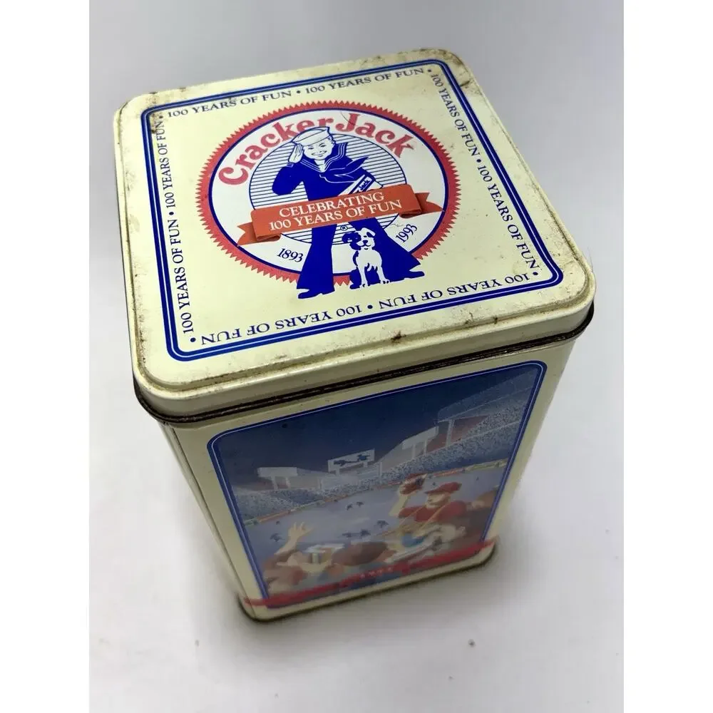 Cracker Jack 100th Anniversary Tin 1893-1993 Commemorative Canister Vintage